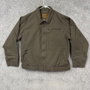 Sonoma Life+style Bomber Jacket Mens L Brown Canvas Fleece Lined Workwear